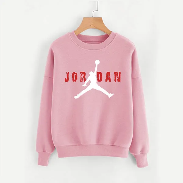 Jordan Printed Winter Unisex Sweatshirt Pink