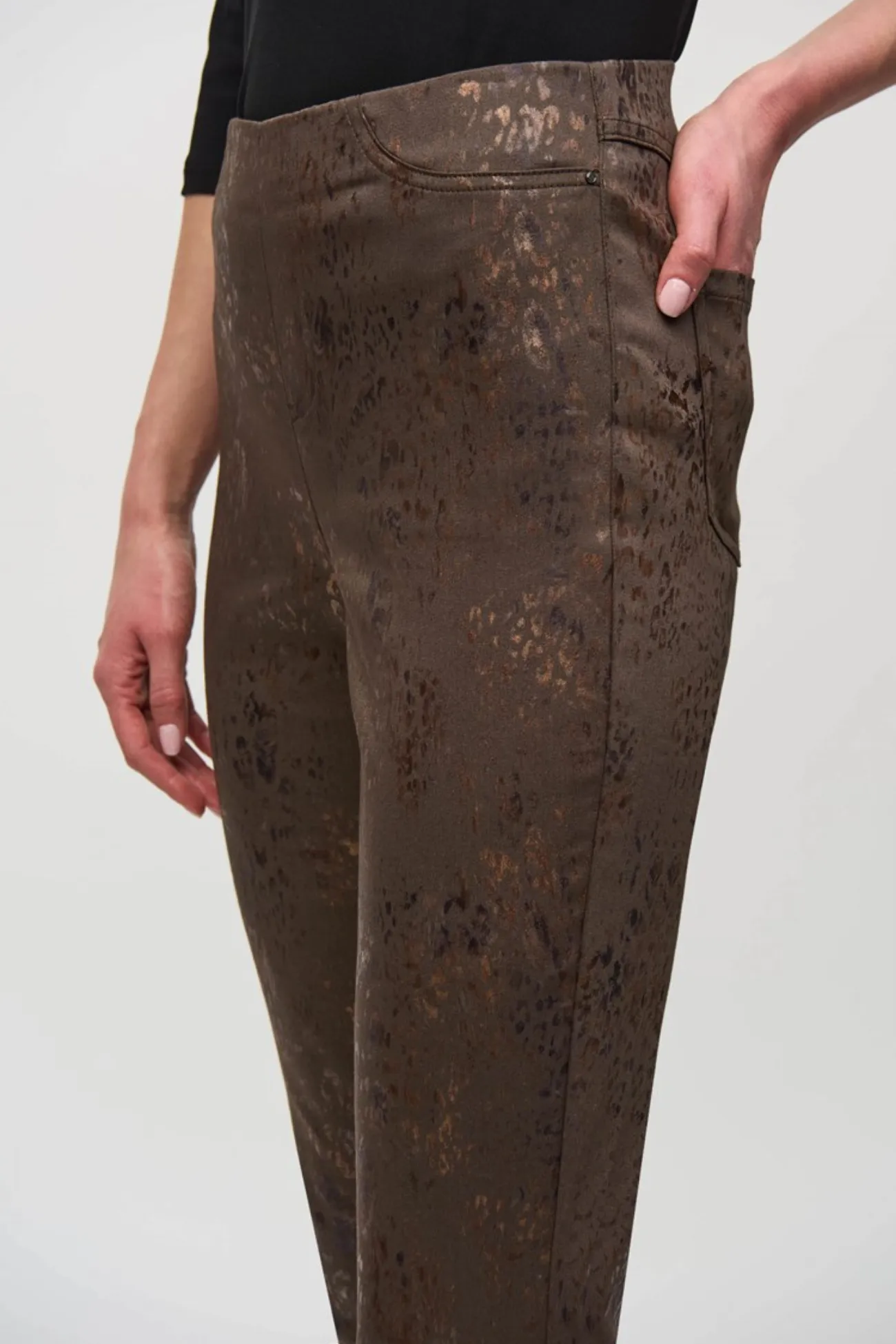 Joseph Ribkoff Foiled Animal Classic Slim Pants