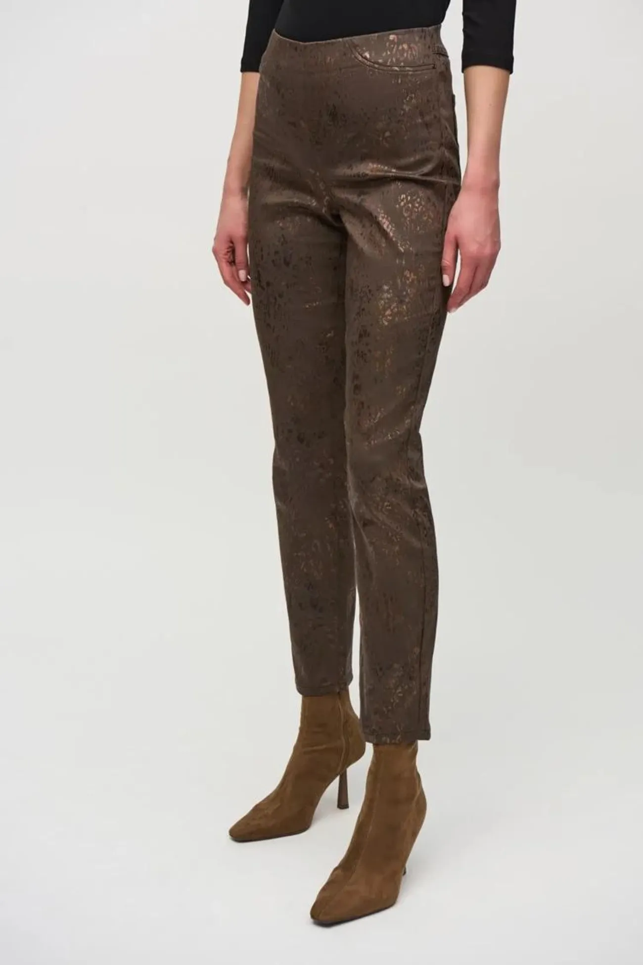 Joseph Ribkoff Foiled Animal Classic Slim Pants