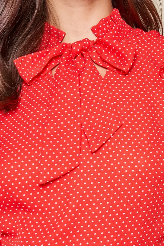 Joss Polka Dot High Neck Mini Dress
