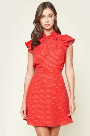 Joss Polka Dot High Neck Mini Dress