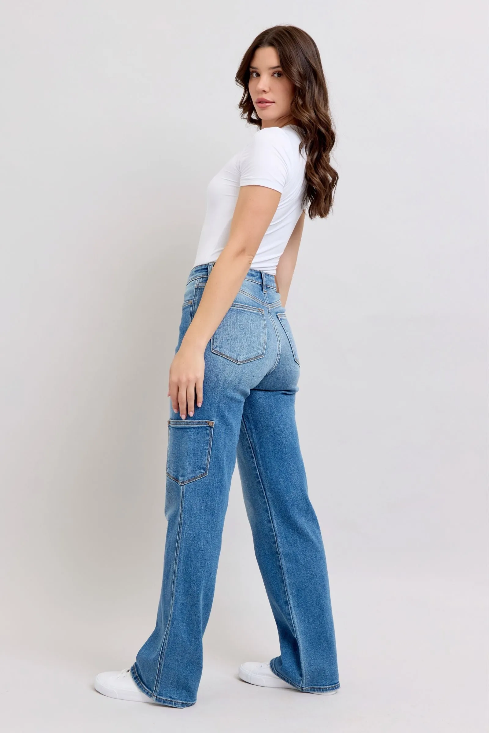 JUDY BLUE 90's Straight Cargo Jean