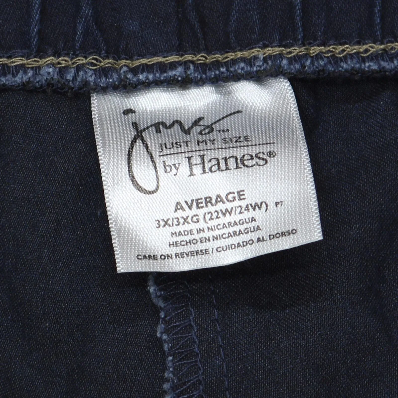 Just My Size by Hanes JMS Plus Size Stretch Denim Leggings Jeggings Navy Blue 3X