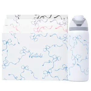 Kaitiaki Bows Stickers for Custom Owala Accessories - Cute Tumbler Decals, Fits Urban Outfitters Owala Bottles (Ocean Breeze Bow, Blue)
