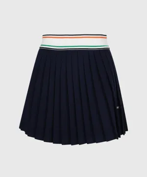 KANDINI  Elastic Band Pleats Skirt - Navy