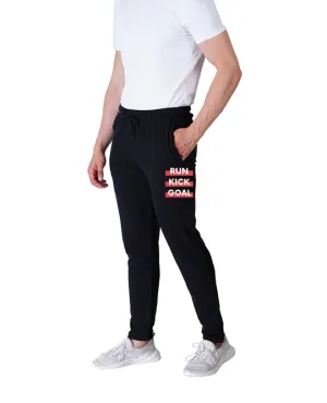 Kart Black Men's Printed Track Pants | Black Color Track Pant | Black - Keep Kick Goal