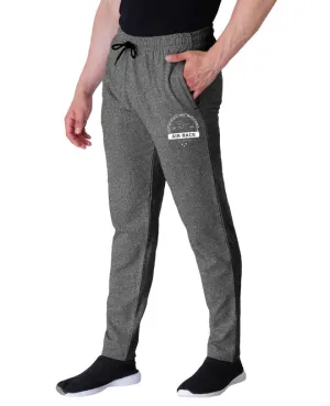 Kart Black Men's Printed Track Pants | Black Melange Color Track Pant | Andra - Air race