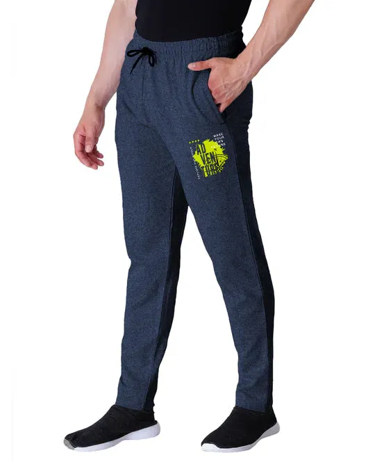 Kart Black Men's Printed Track Pants | NavyColor Track Pant | Navy - Adventure
