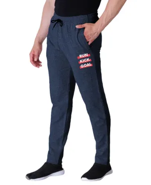 Kart Black Men's Printed Track Pants | NavyColor Track Pant | Navy - Kick White