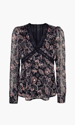 Kiani Lace Trimmed Blouse