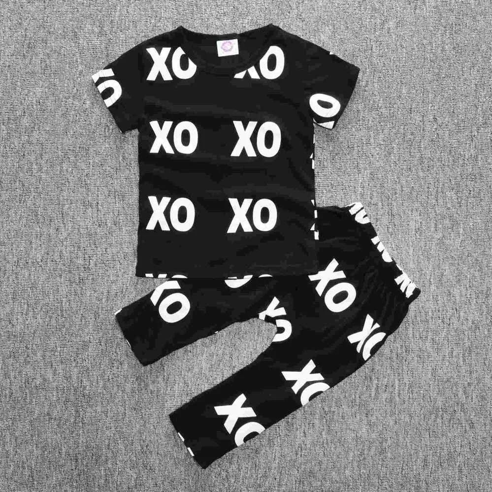 kids baby summer sets born cotton short sleeved dots monster cartoon T-shirt   pants children suit 0-3Y