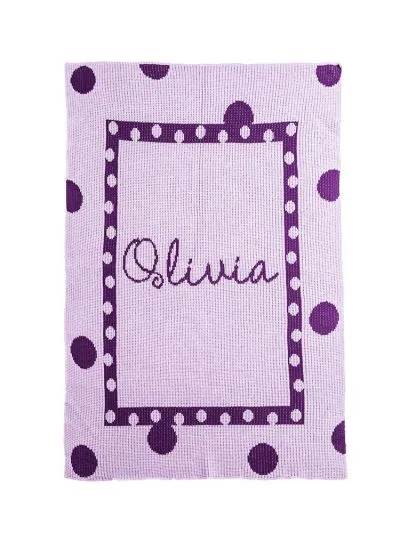 LARGE POLKA DOT & NAME BLANKET