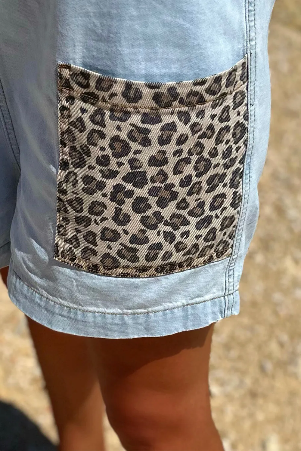 Leopard on Denim Frankie Overalls - Women's