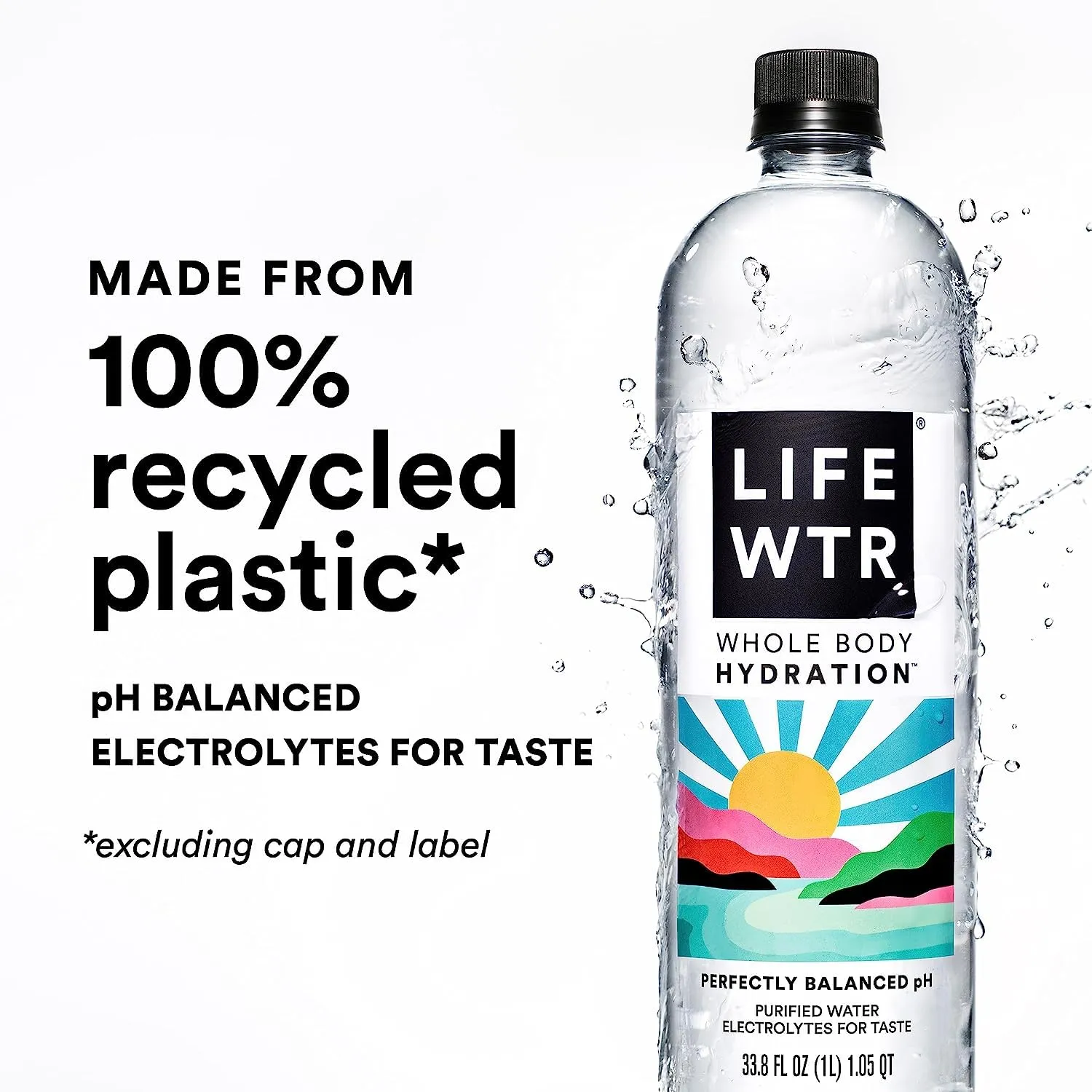 LIFEWTR Premium Purified Water, Ph Balanced with Electrolytes, 100% Recycled Pla