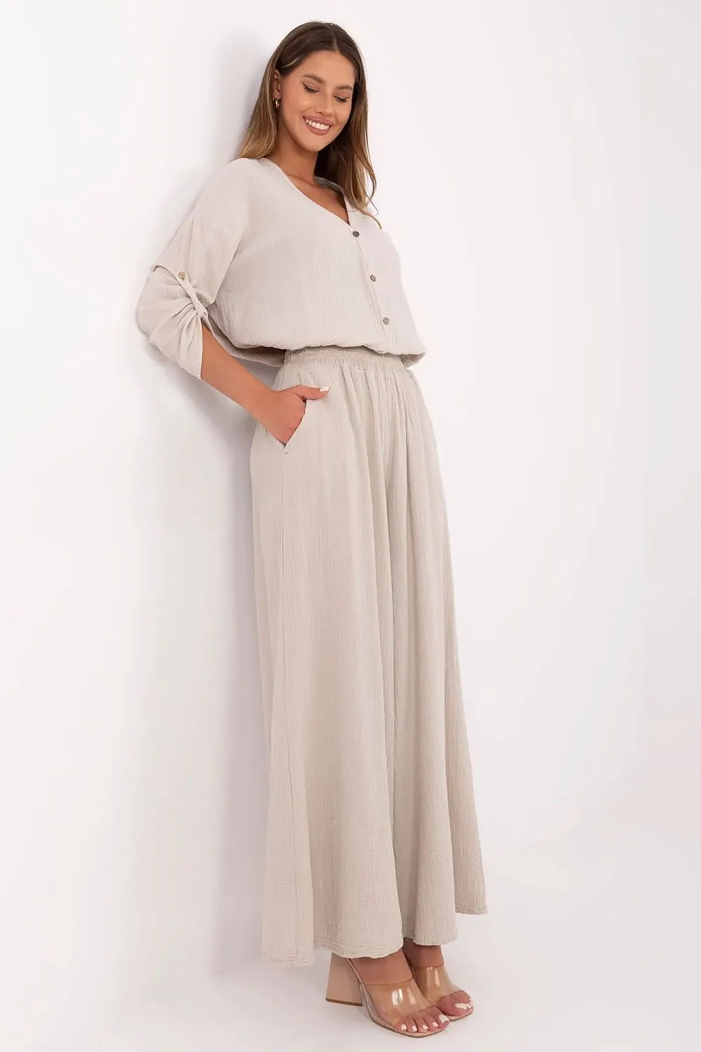 Light stylish muslin women's trousers