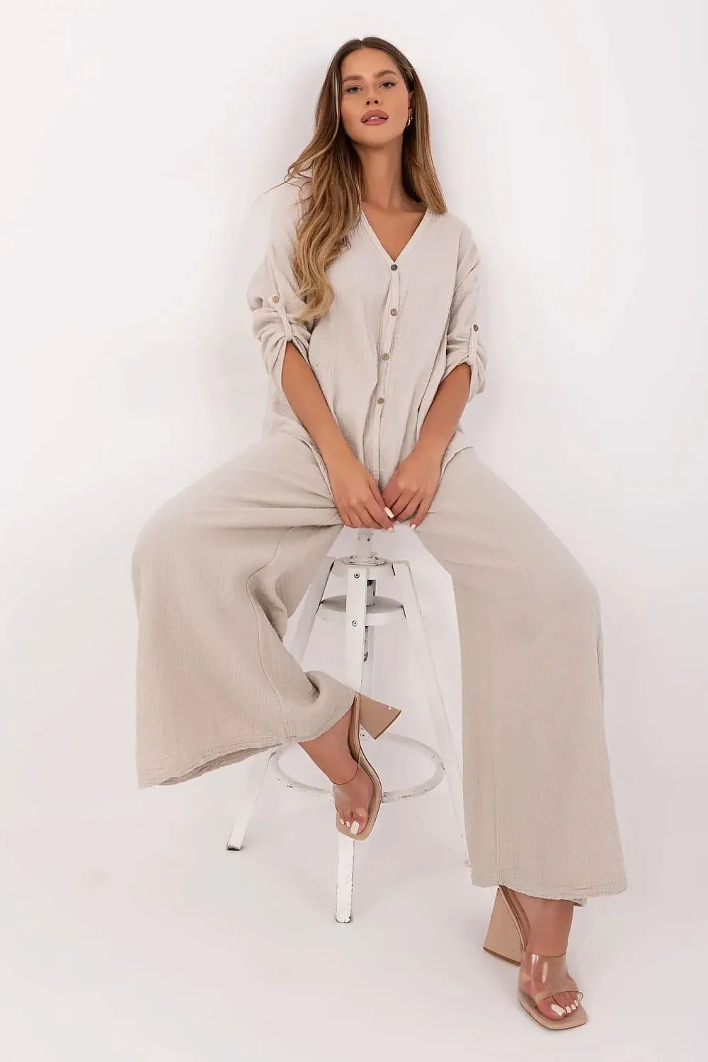 Light stylish muslin women's trousers