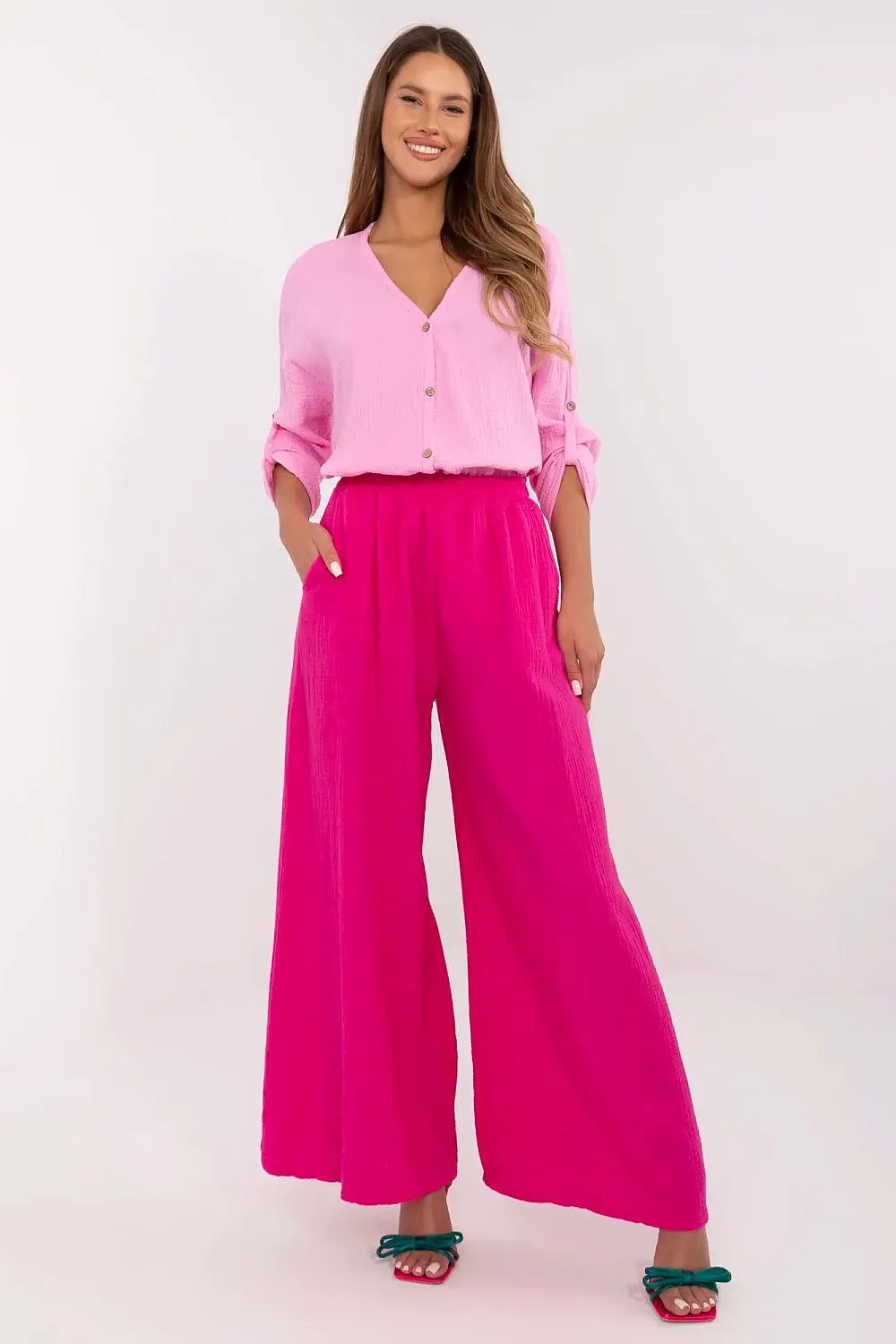 Light stylish muslin women's trousers