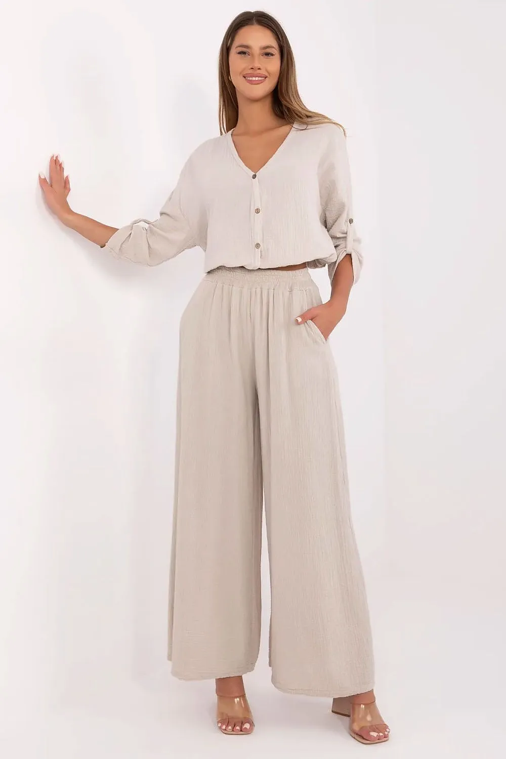 Light stylish muslin women's trousers