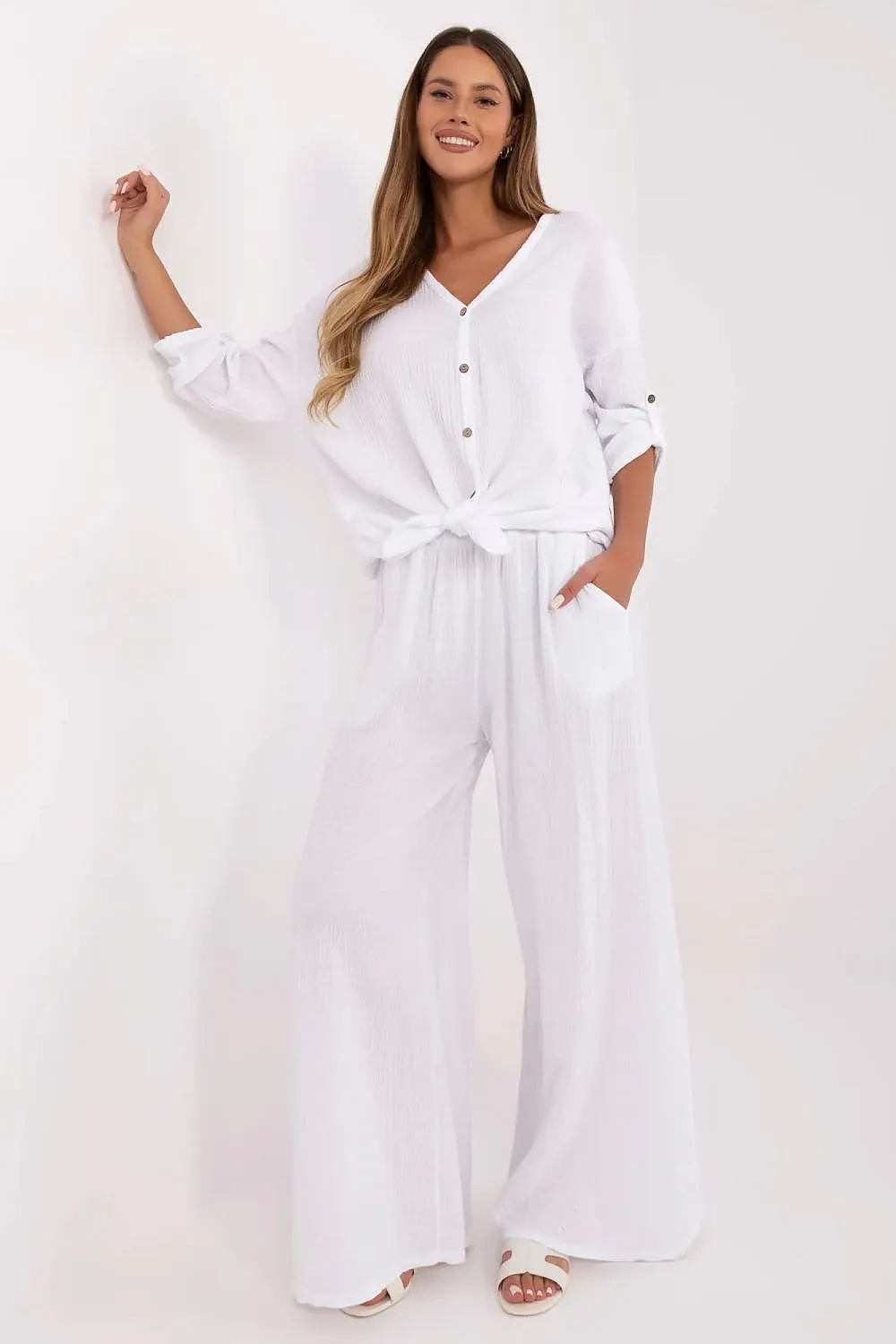 Light stylish muslin women's trousers