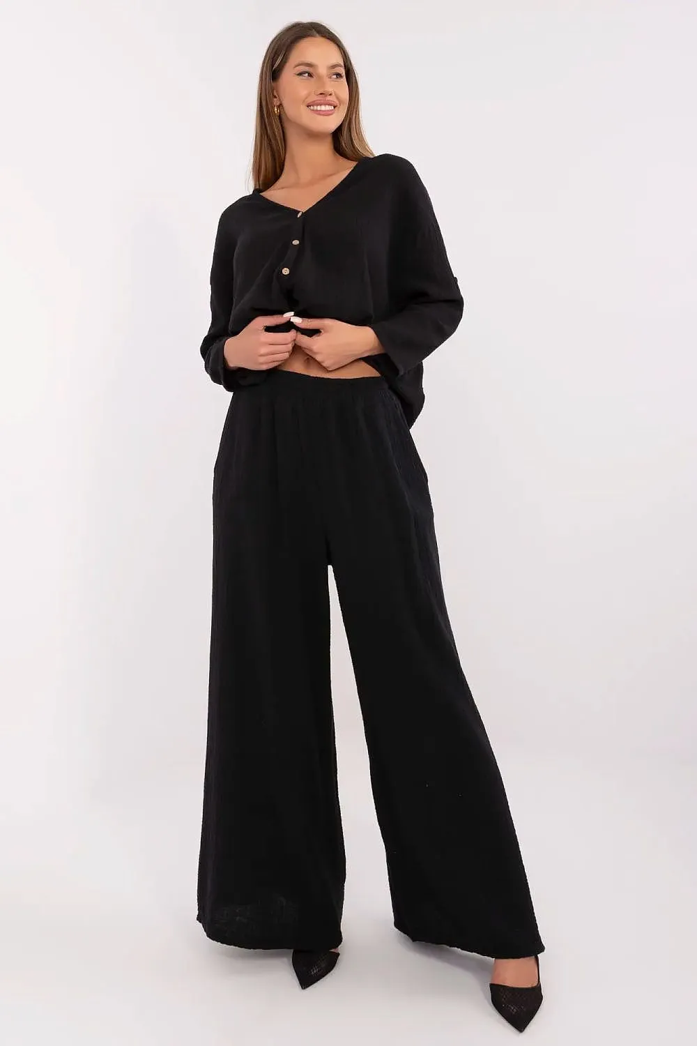 Light stylish muslin women's trousers