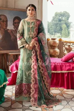 Long Dress Pakistani in Pale Green Shade 2021 #PF204