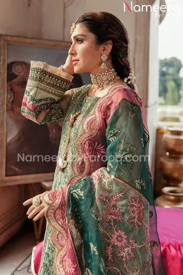 Long Dress Pakistani in Pale Green Shade 2021 #PF204