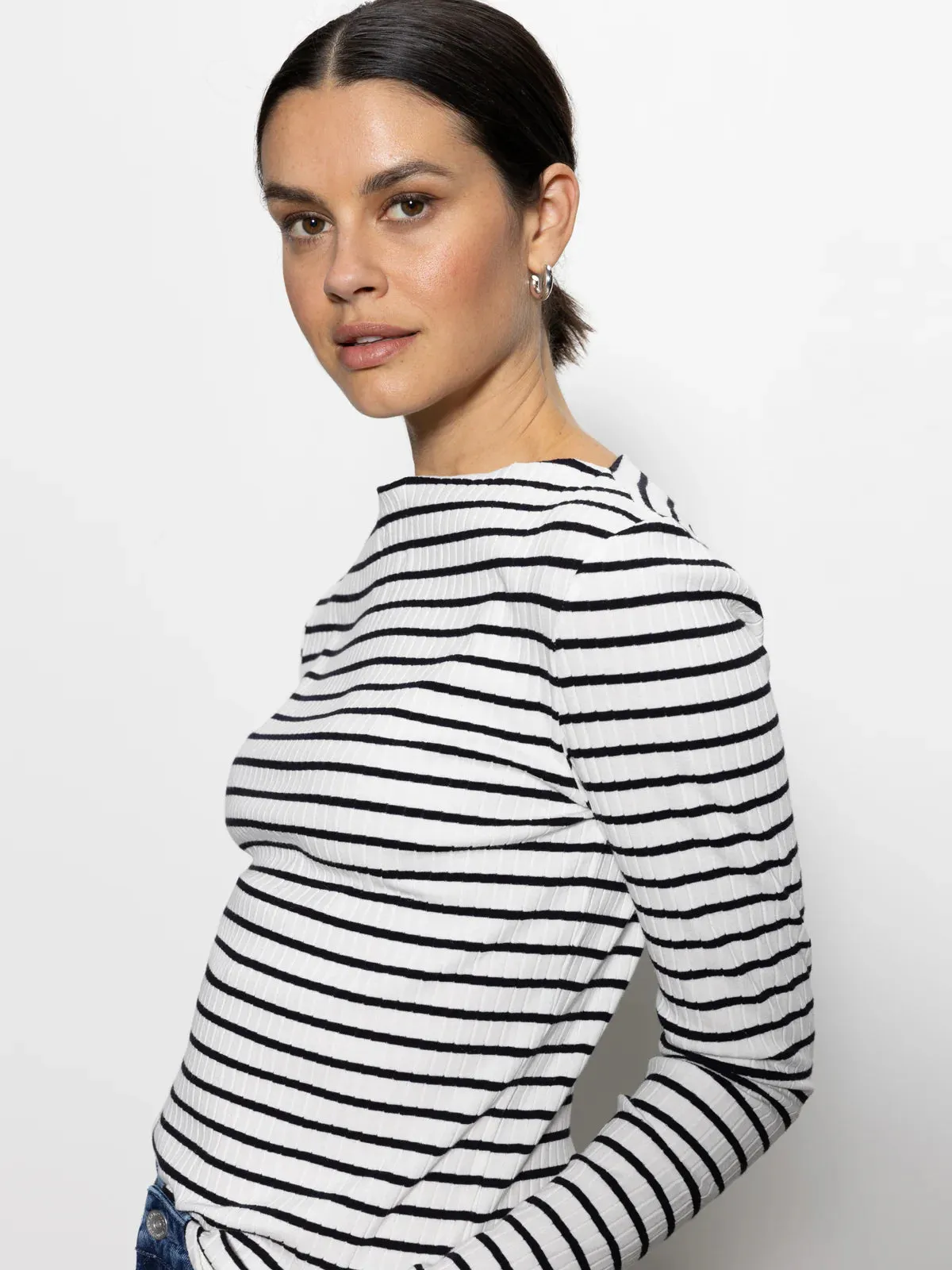 Longsleeve Boatneck Stripe Tee