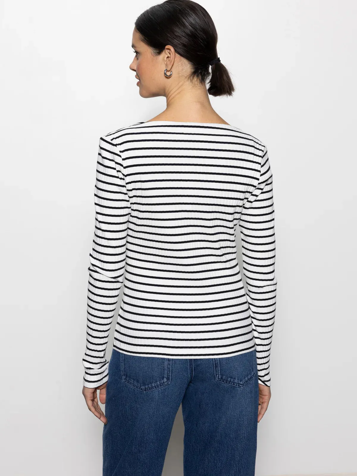Longsleeve Boatneck Stripe Tee