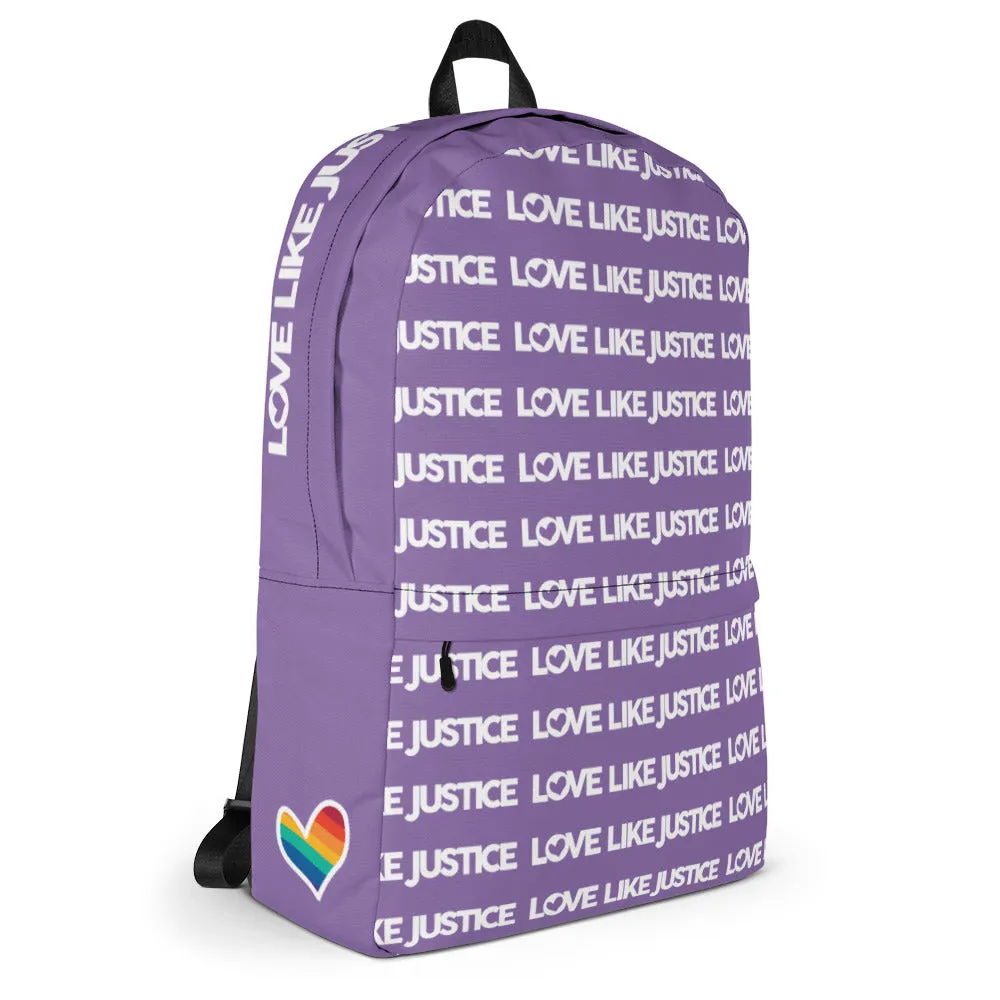 Love Like Justice Light Purple Backpack