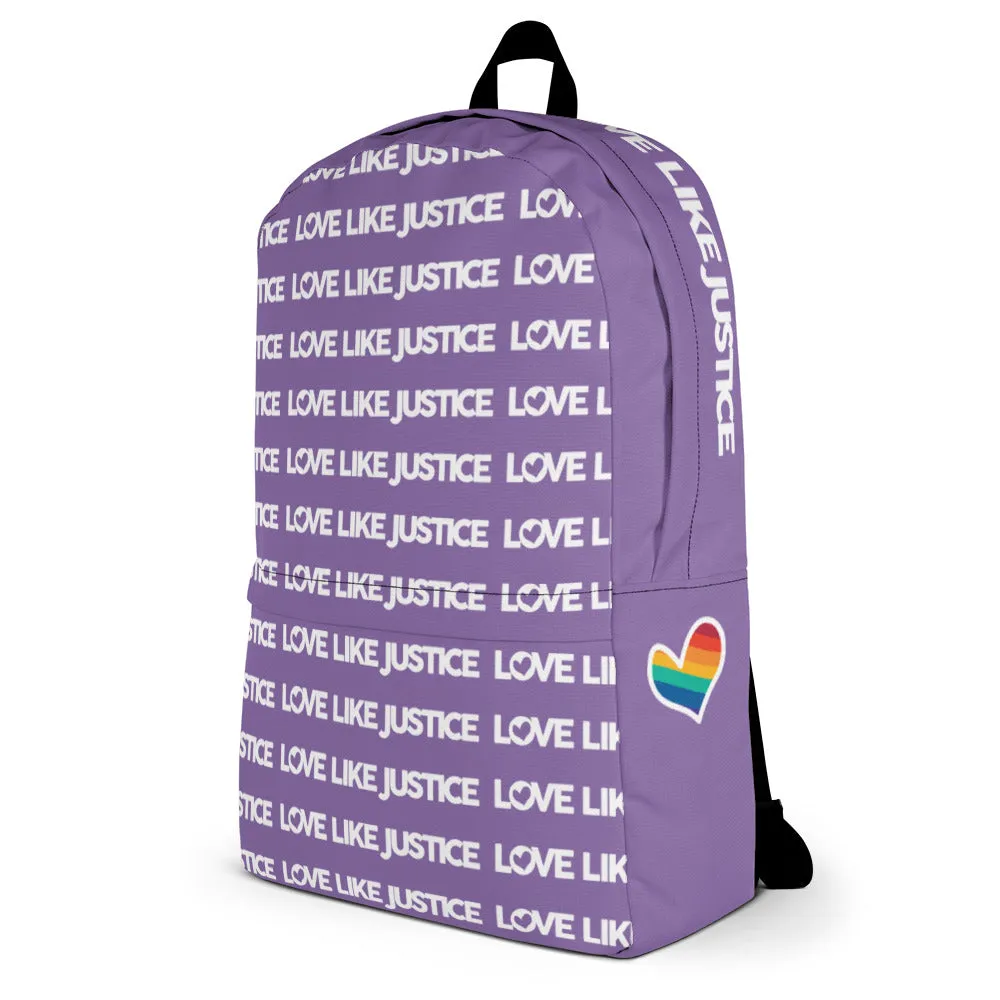 Love Like Justice Light Purple Backpack