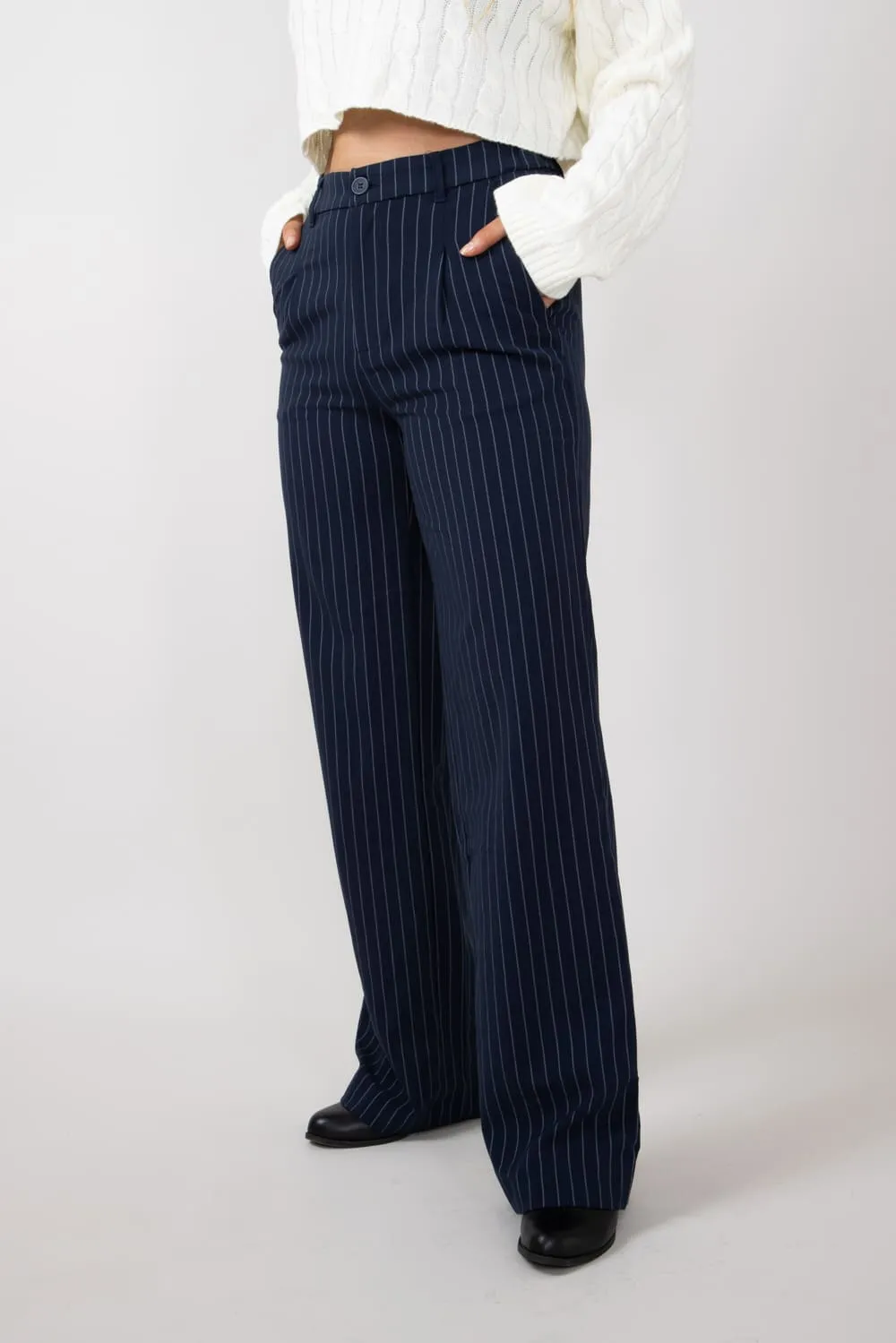 Love Tree Striped Pants for Women in Navy | 6950PN-NAVY