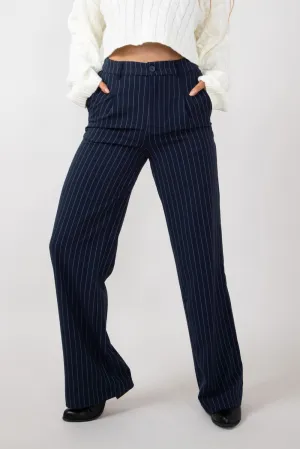 Love Tree Striped Pants for Women in Navy | 6950PN-NAVY