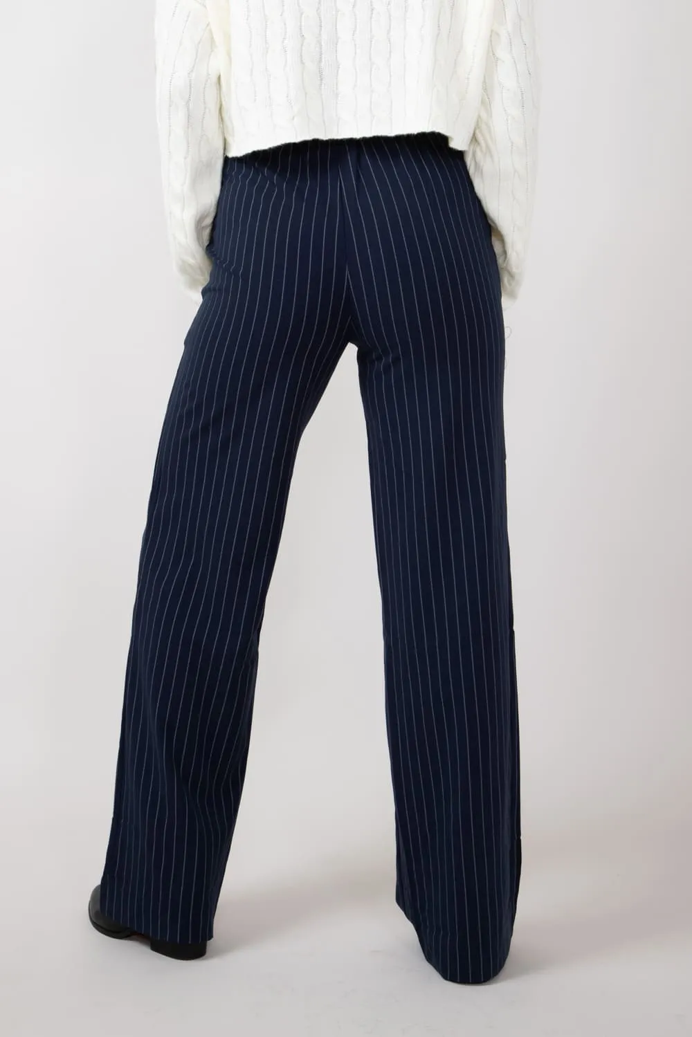 Love Tree Striped Pants for Women in Navy | 6950PN-NAVY