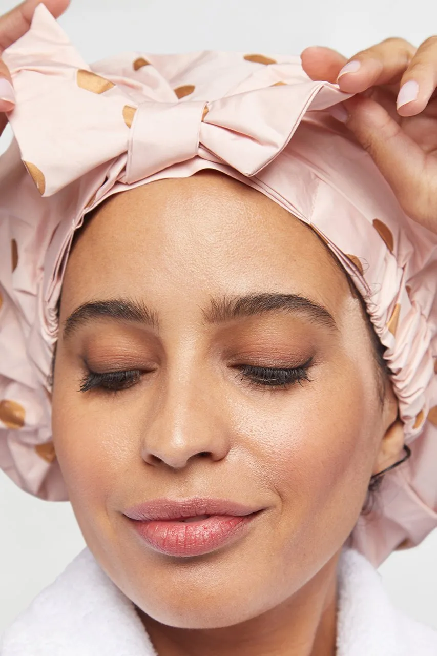 Luxury Shower Cap - Blush Dot