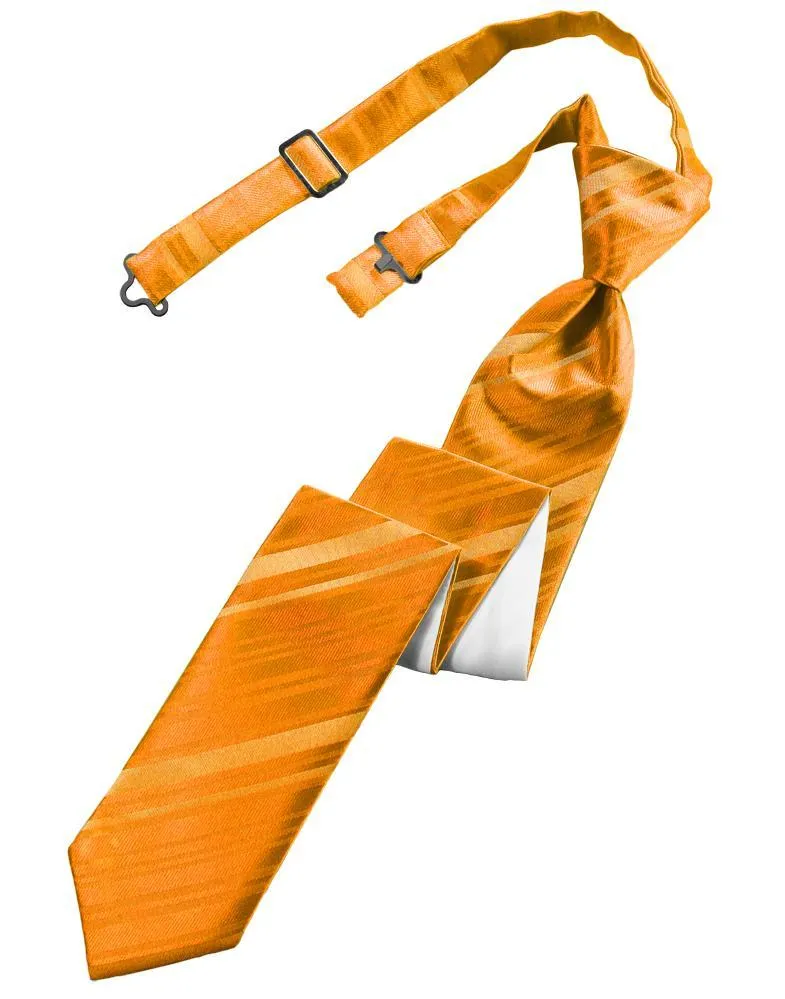 Mandarin Striped Satin Skinny Necktie