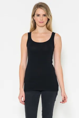 MARIE SOLID TANK TOP BLACK