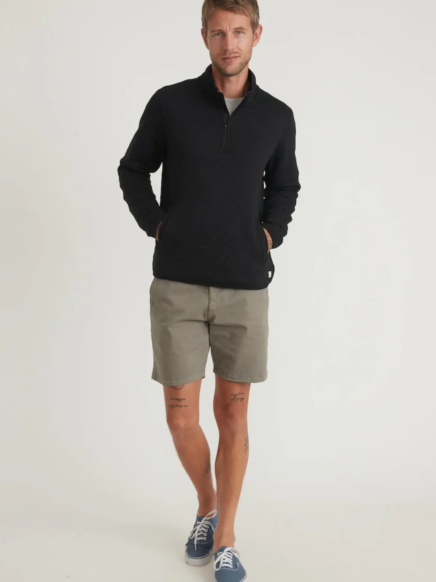 Marine Layer Corbet Quilted 1/4 Zip Pullover