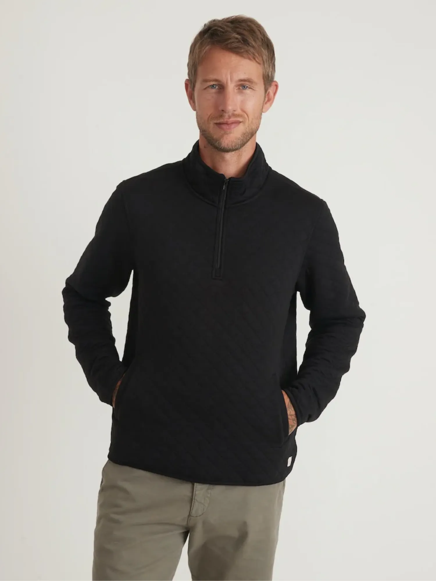 Marine Layer Corbet Quilted 1/4 Zip Pullover