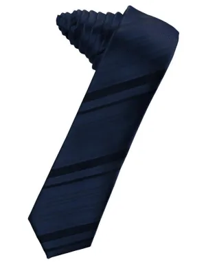 Marine Striped Satin Skinny Necktie