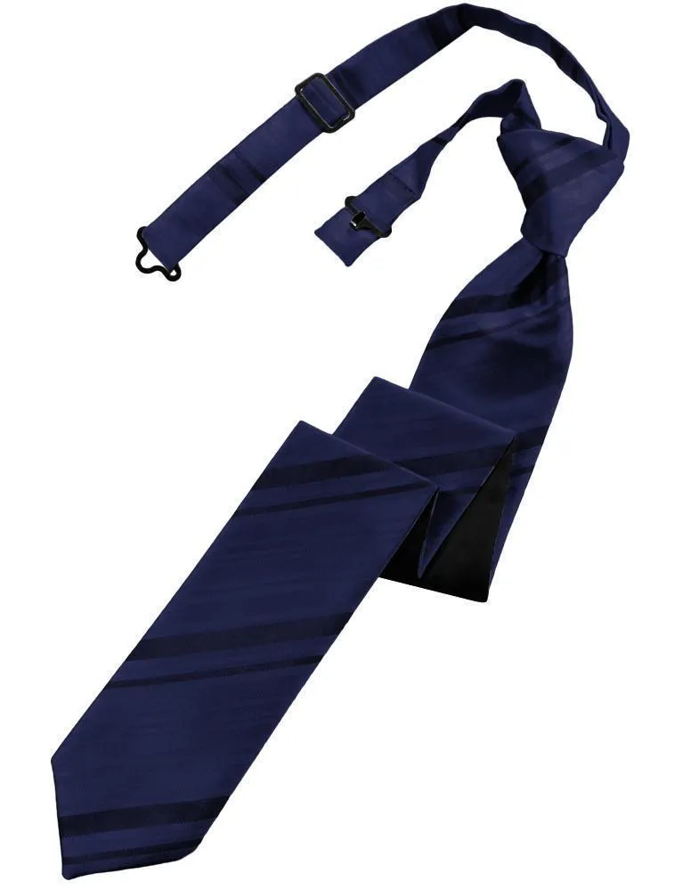 Marine Striped Satin Skinny Necktie