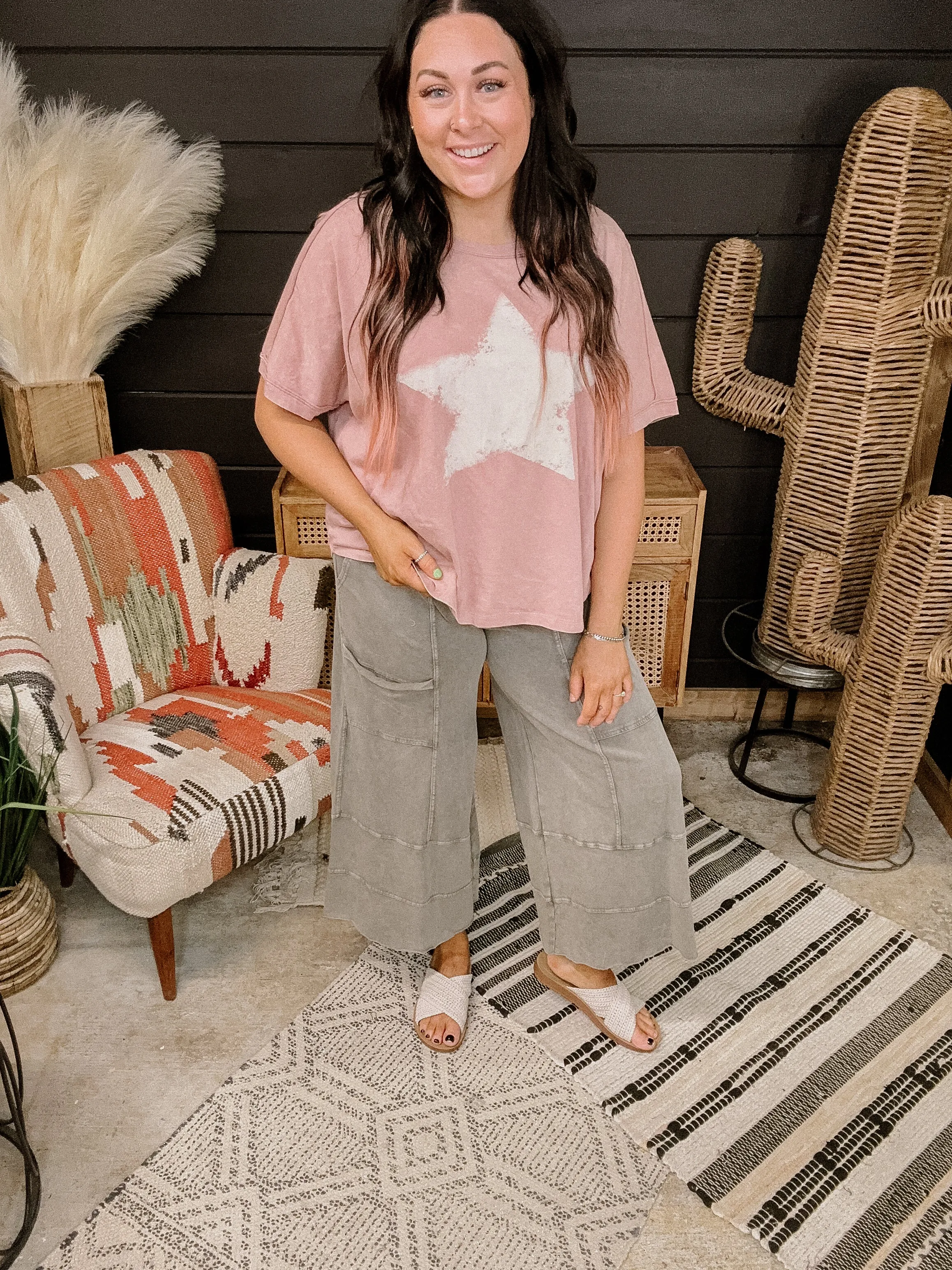 Mauve Mineral Wash Star Top