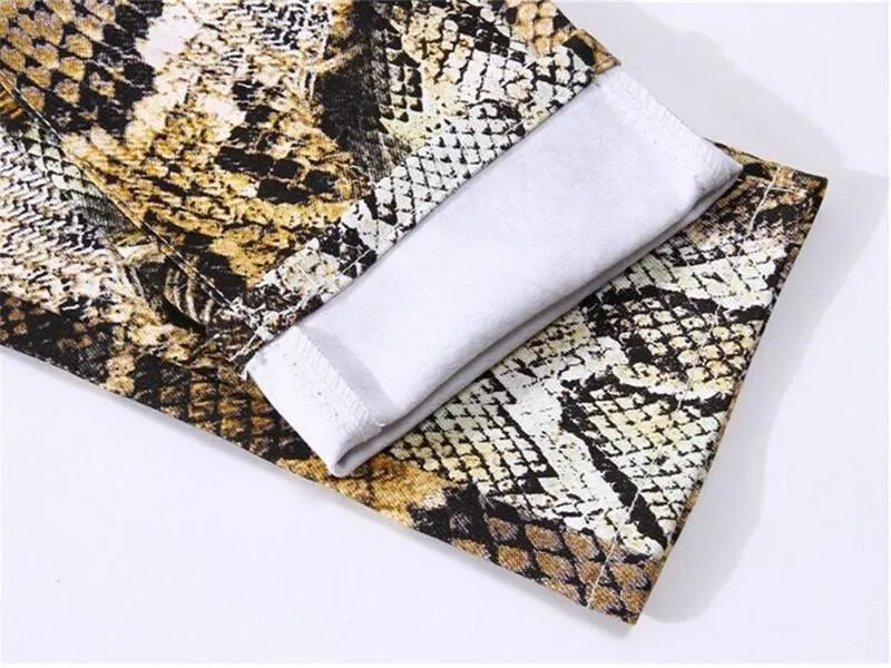 Men's Snake Printed Jeans