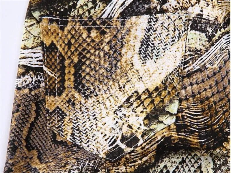 Men's Snake Printed Jeans