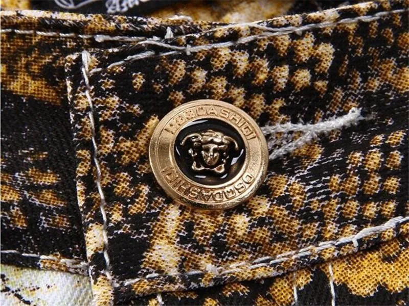 Men's Snake Printed Jeans