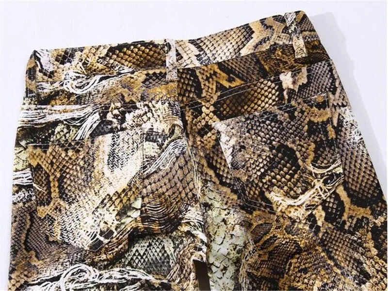 Men's Snake Printed Jeans