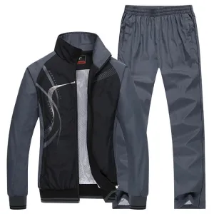 Men's Spring/Autumn Sports Tracksuit - Jacket and Pants Set with Fashion Print