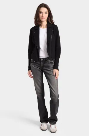 Minnie Rose Cotton Blend Moto Jacket