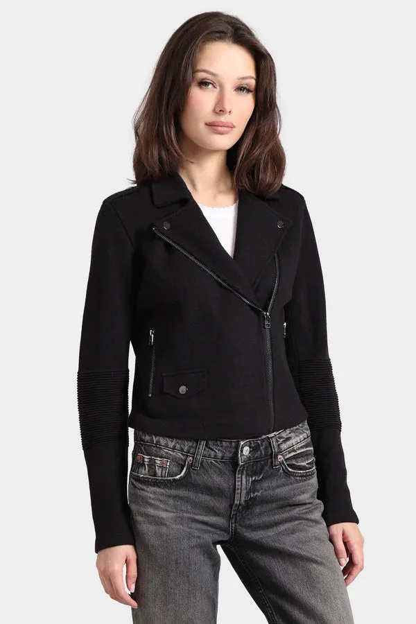 Minnie Rose Cotton Blend Moto Jacket