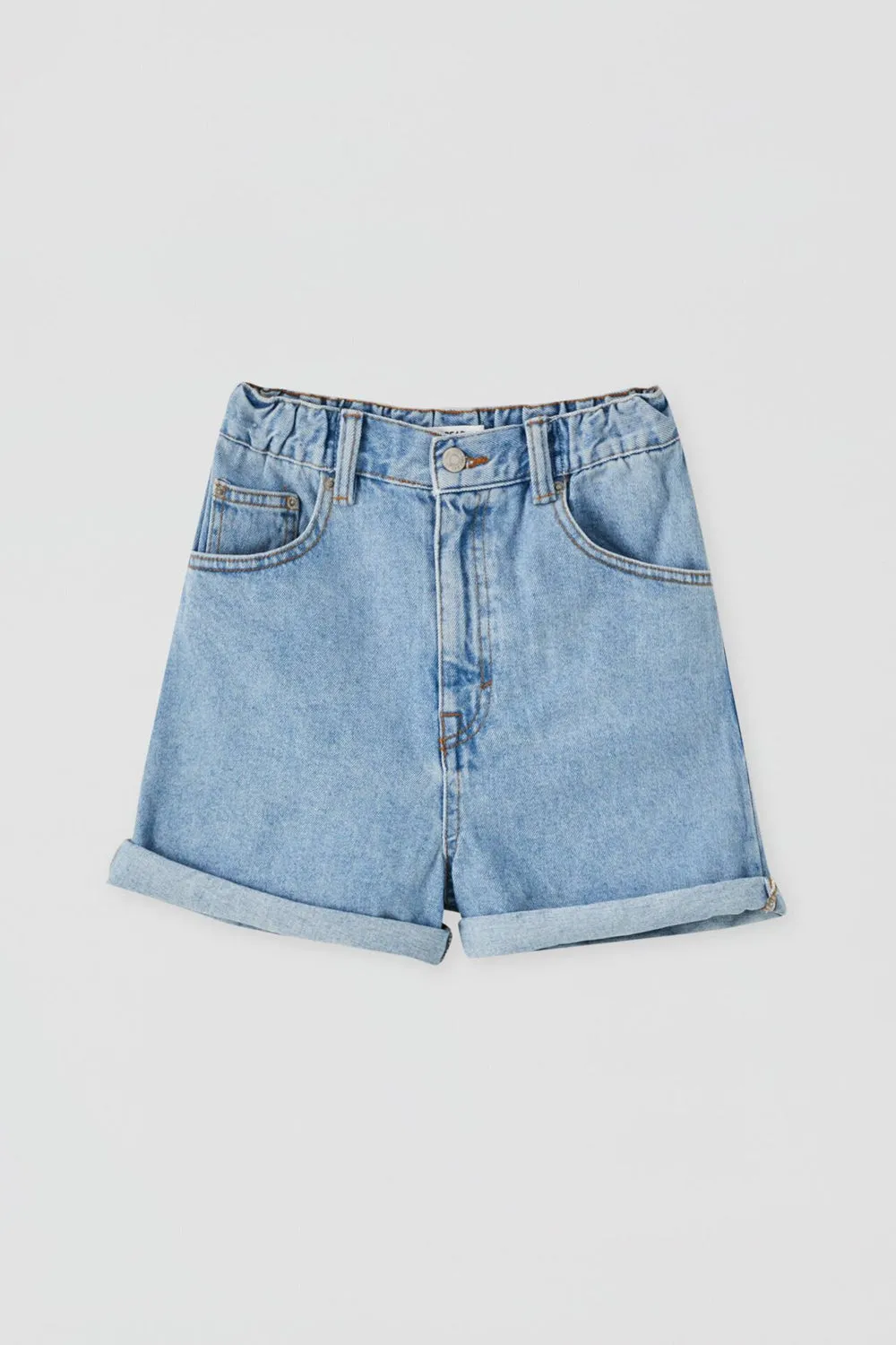 Mom Fit Shorts With Elastic Waist