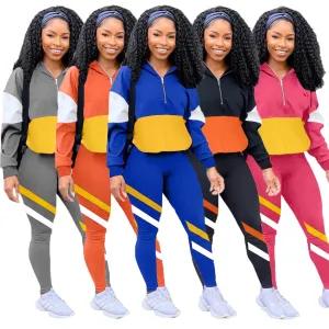 Multi-color splicing sports set LM8189